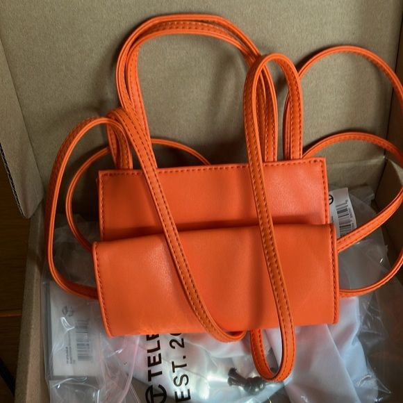 Telfar Vegan Leather Mini Shoulder Bag - Orange - Picture 11 of 13